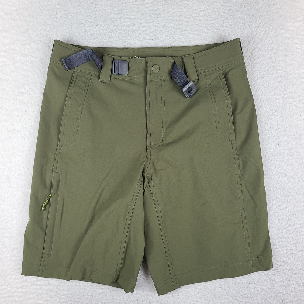REI COOP Shorts Mens 32 Dark Green 11" Inseam Hybrid Chino Sahara Path Nylon